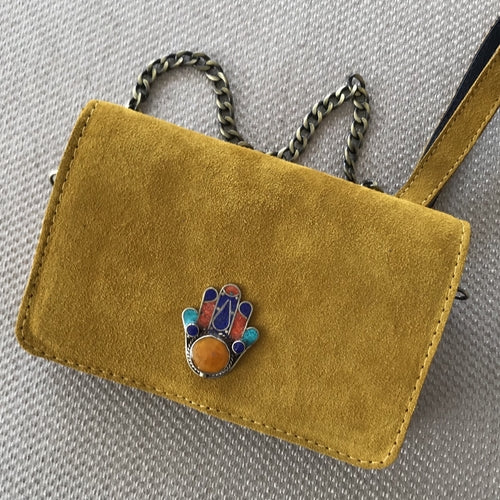 Mini Sac Bijou Daim jaune