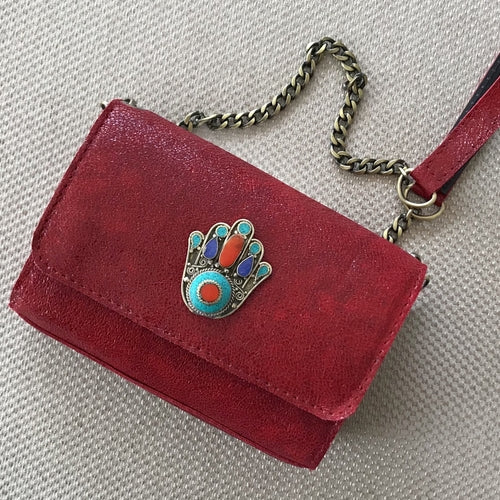Sac Bijou cuir rouge