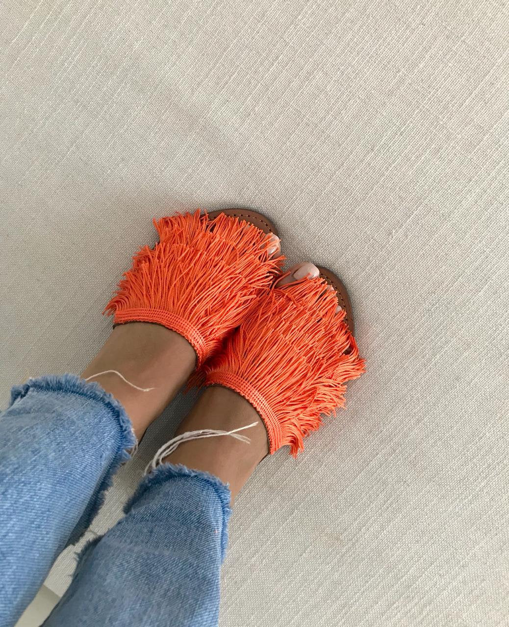 Sandales HDBA Orange, sandales plates, chaussures d'été en Orange,