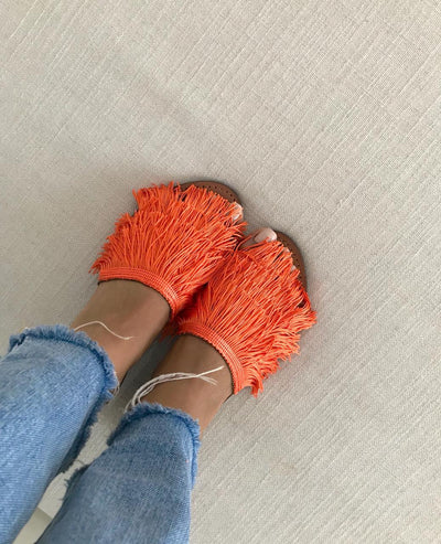 Sandales HDBA Orange, sandales plates, chaussures d'été en Orange,